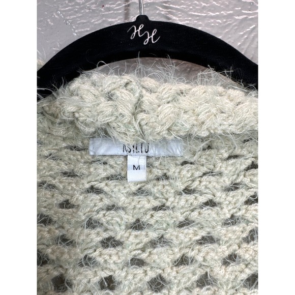 Asilio Love Is A Losing Game Cardigan‎ Open Weave Eyelash Pockets Size Medium - Picture 3 of 5